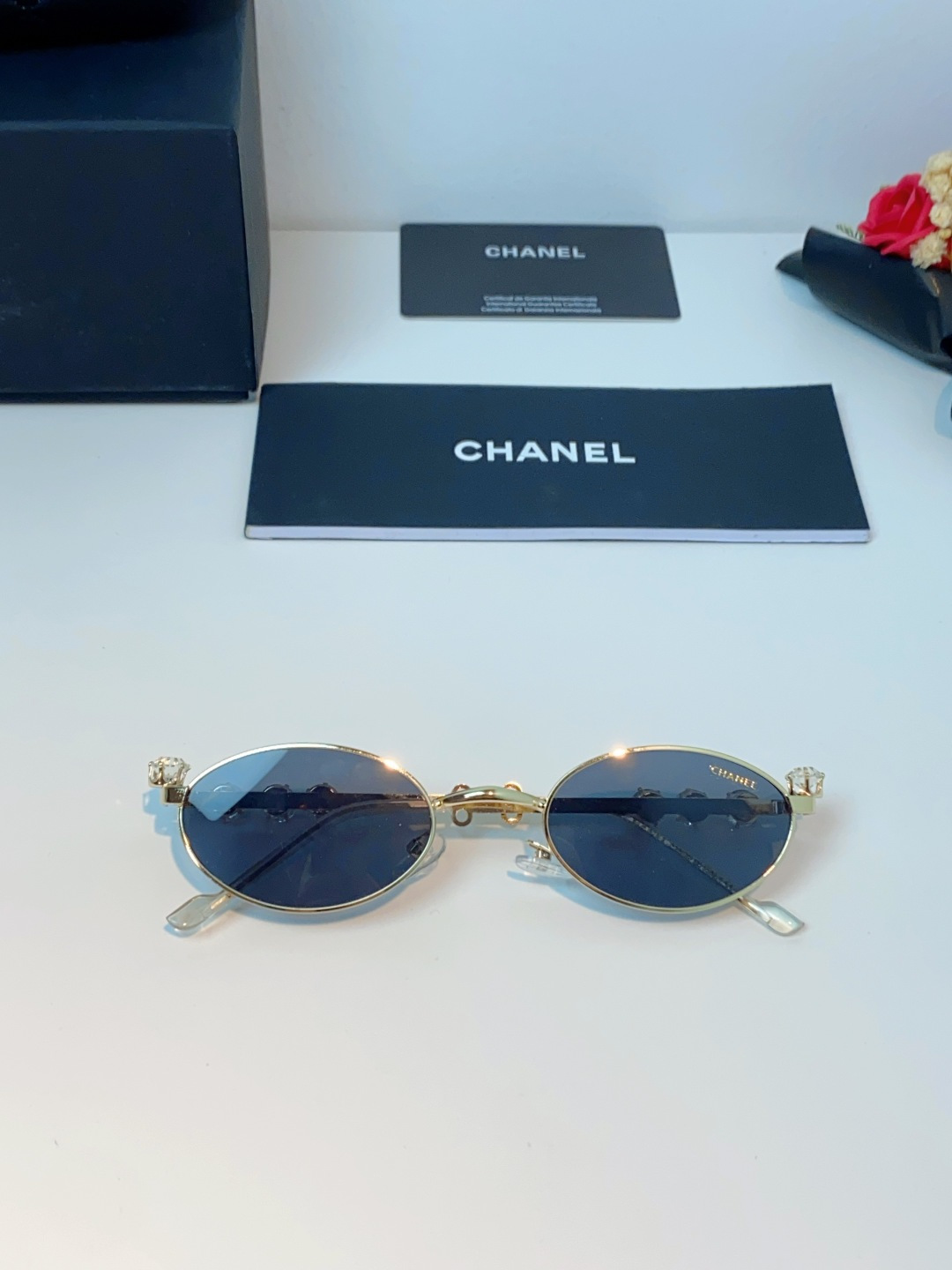 Chanel香奈儿 2026新款宝石系列复古小框椭圆形镶粉钻可配近视防蓝光有质感高级素颜