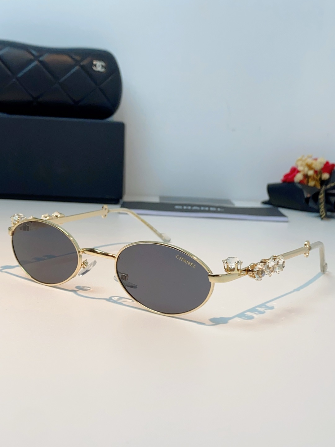 Chanel香奈儿 2026新款宝石系列复古小框椭圆形镶粉钻可配近视防蓝光有质感高级素颜