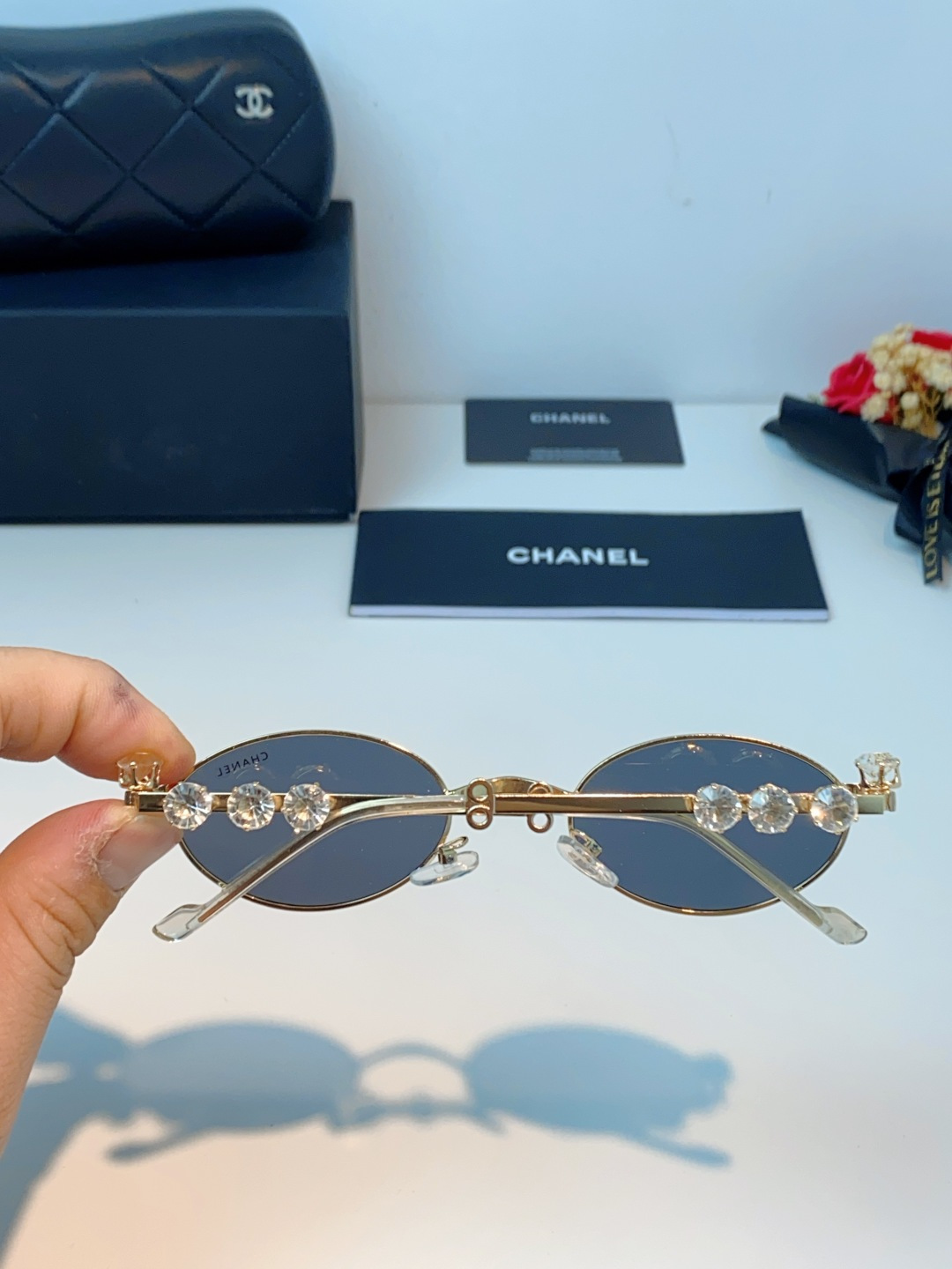 Chanel香奈儿 2026新款宝石系列复古小框椭圆形镶粉钻可配近视防蓝光有质感高级素颜