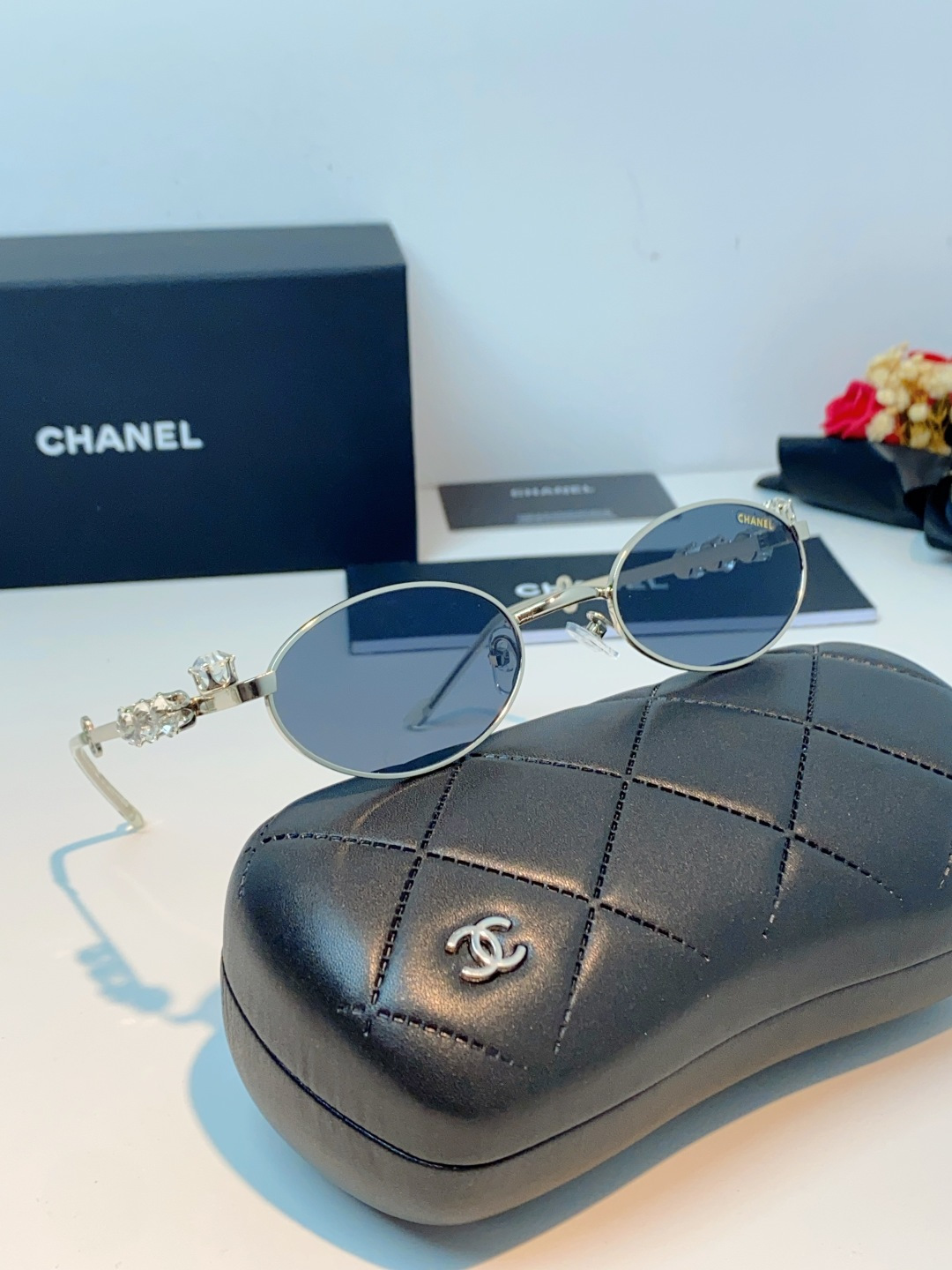 Chanel香奈儿 2026新款宝石系列复古小框椭圆形镶粉钻可配近视防蓝光有质感高级素颜