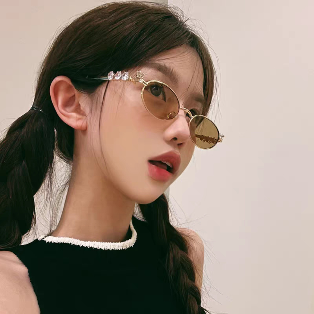 Chanel香奈儿 2026新款宝石系列复古小框椭圆形镶粉钻可配近视防蓝光有质感高级素颜