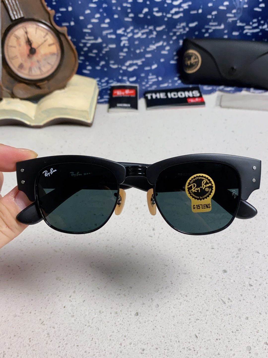 RayBan雷朋 2025新款太阳镜 复古时尚眉线框男女潮流墨镜开车遮阳镜 RB0316S Size:5