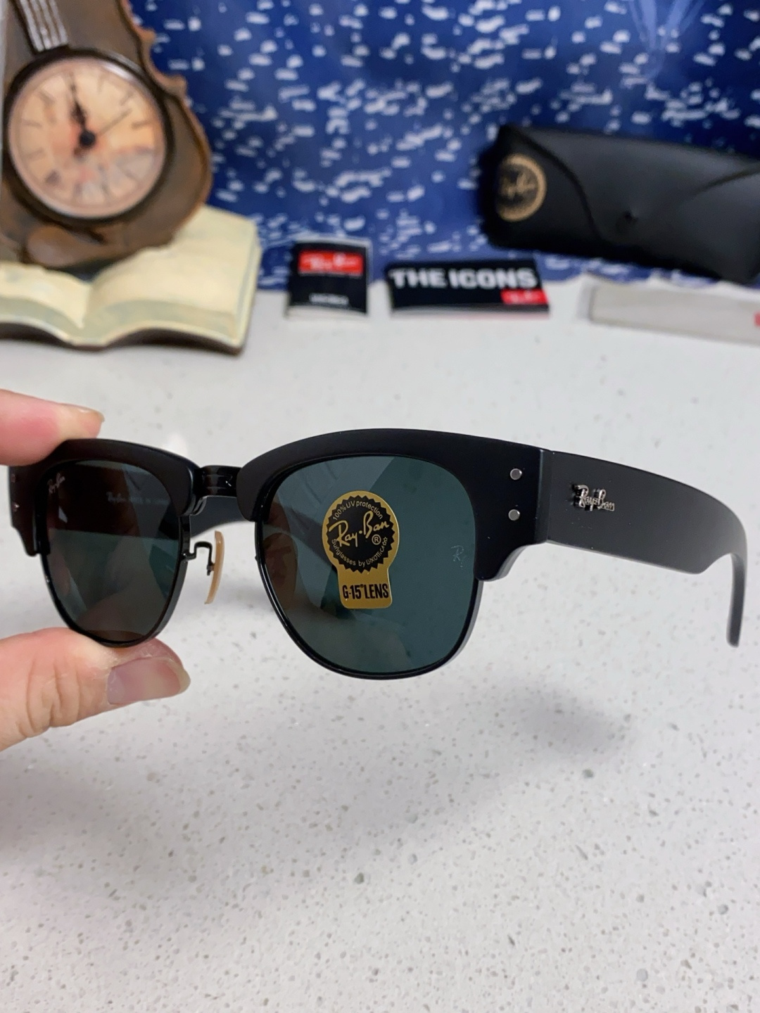 RayBan雷朋 2025新款太阳镜 复古时尚眉线框男女潮流墨镜开车遮阳镜 RB0316S Size:5