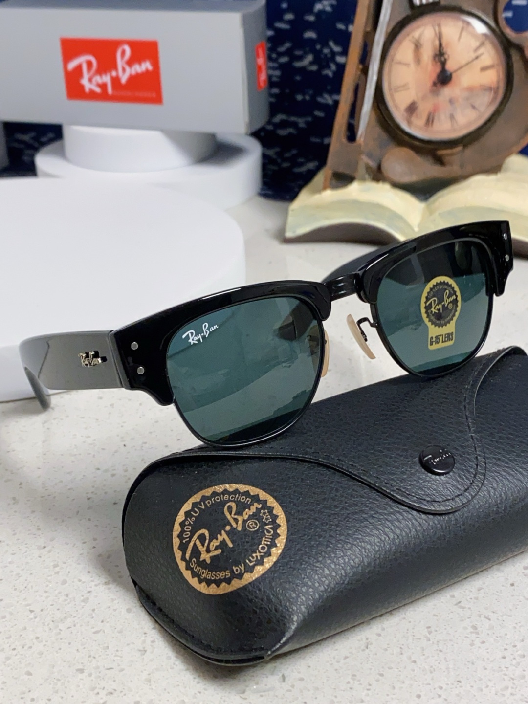 RayBan雷朋 2025新款太阳镜 复古时尚眉线框男女潮流墨镜开车遮阳镜 RB0316S Size:5