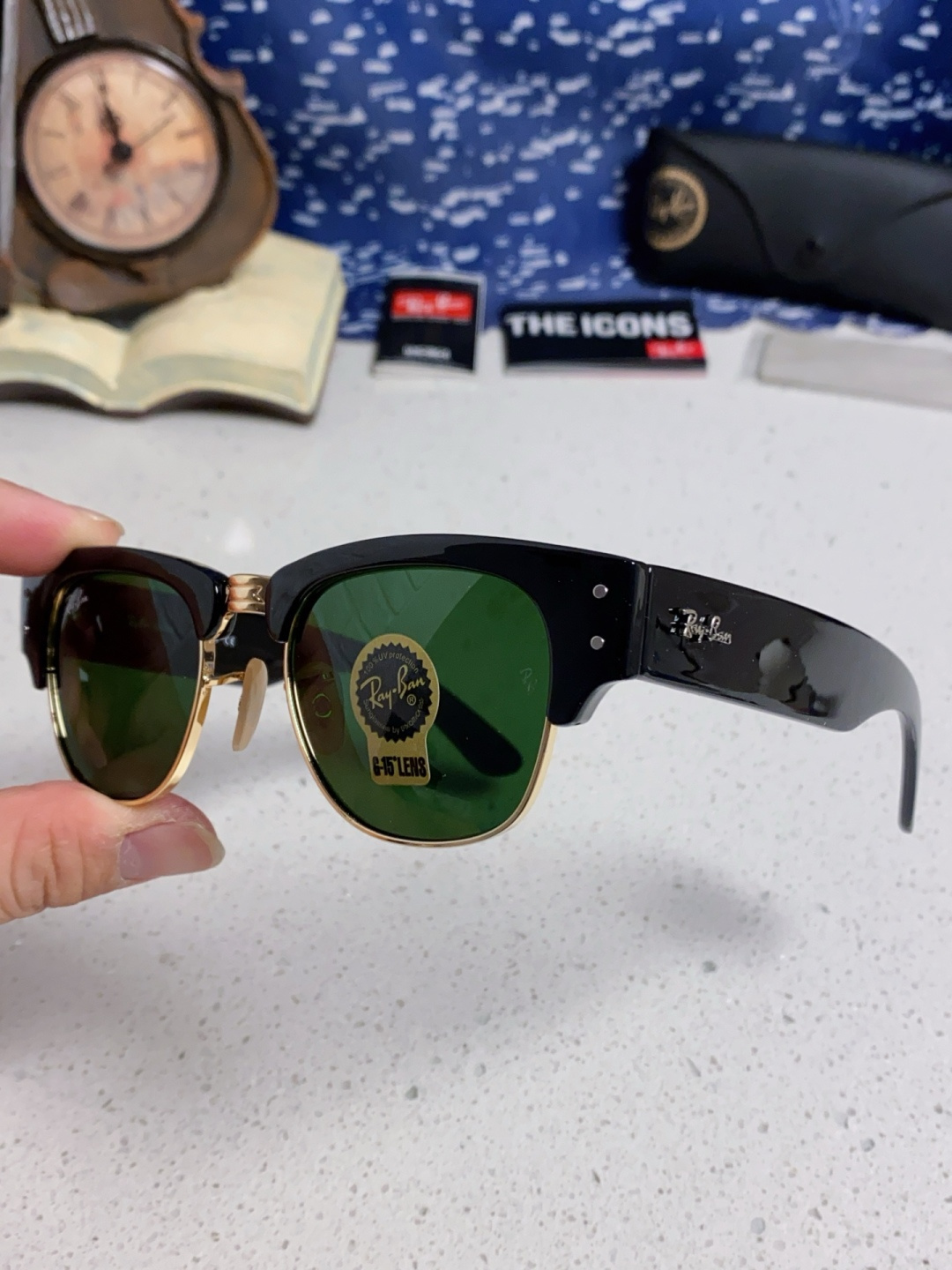 RayBan雷朋 2025新款太阳镜 复古时尚眉线框男女潮流墨镜开车遮阳镜 RB0316S Size:5