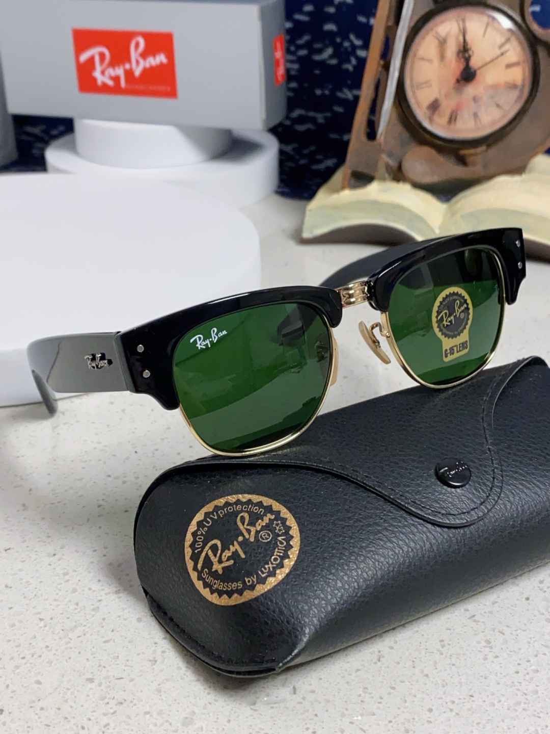 RayBan雷朋 2025新款太阳镜 复古时尚眉线框男女潮流墨镜开车遮阳镜 RB0316S Size:5