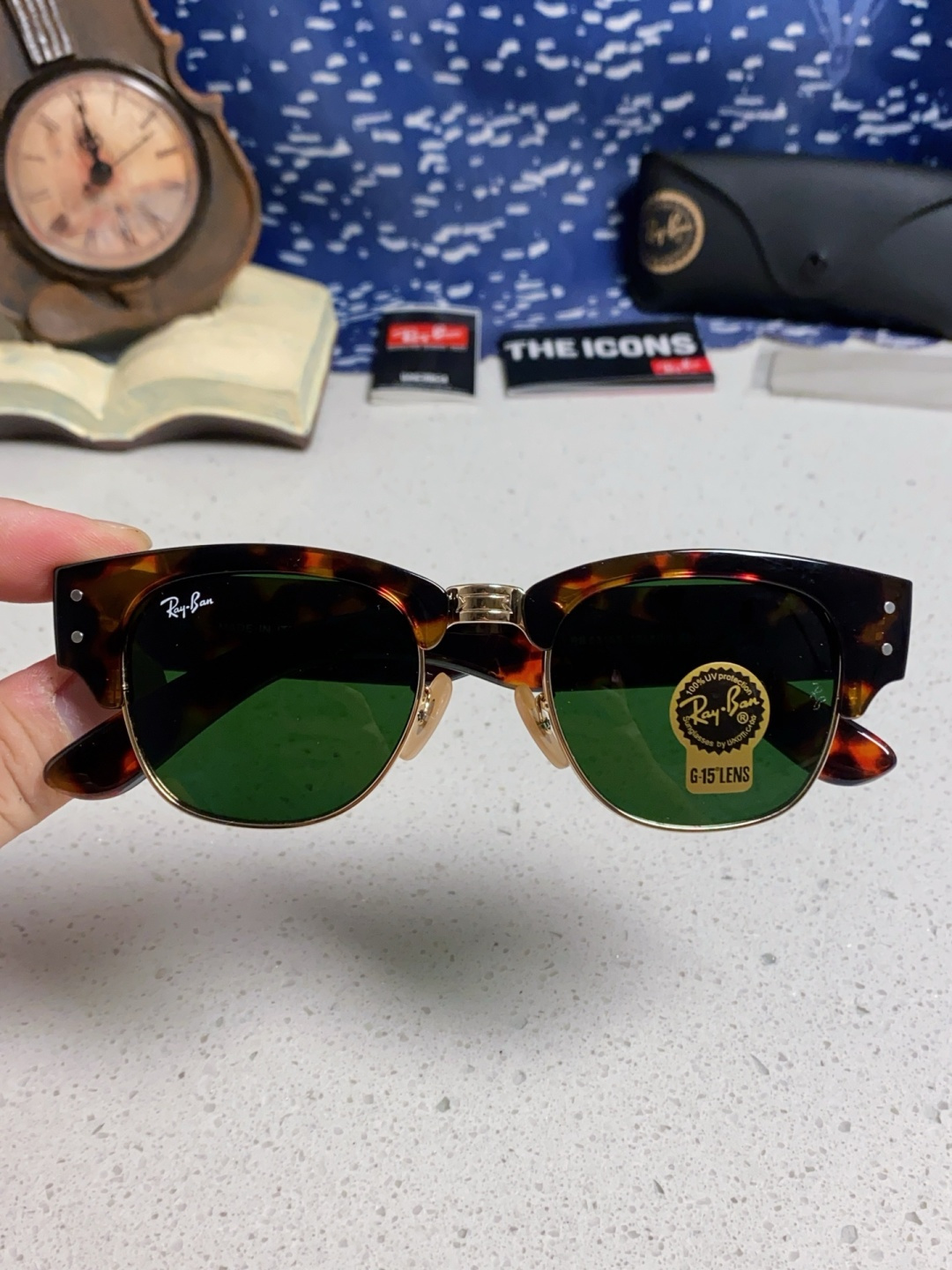 RayBan雷朋 2025新款太阳镜 复古时尚眉线框男女潮流墨镜开车遮阳镜 RB0316S Size:5