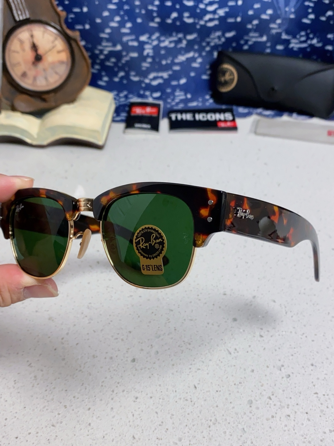 RayBan雷朋 2025新款太阳镜 复古时尚眉线框男女潮流墨镜开车遮阳镜 RB0316S Size:5