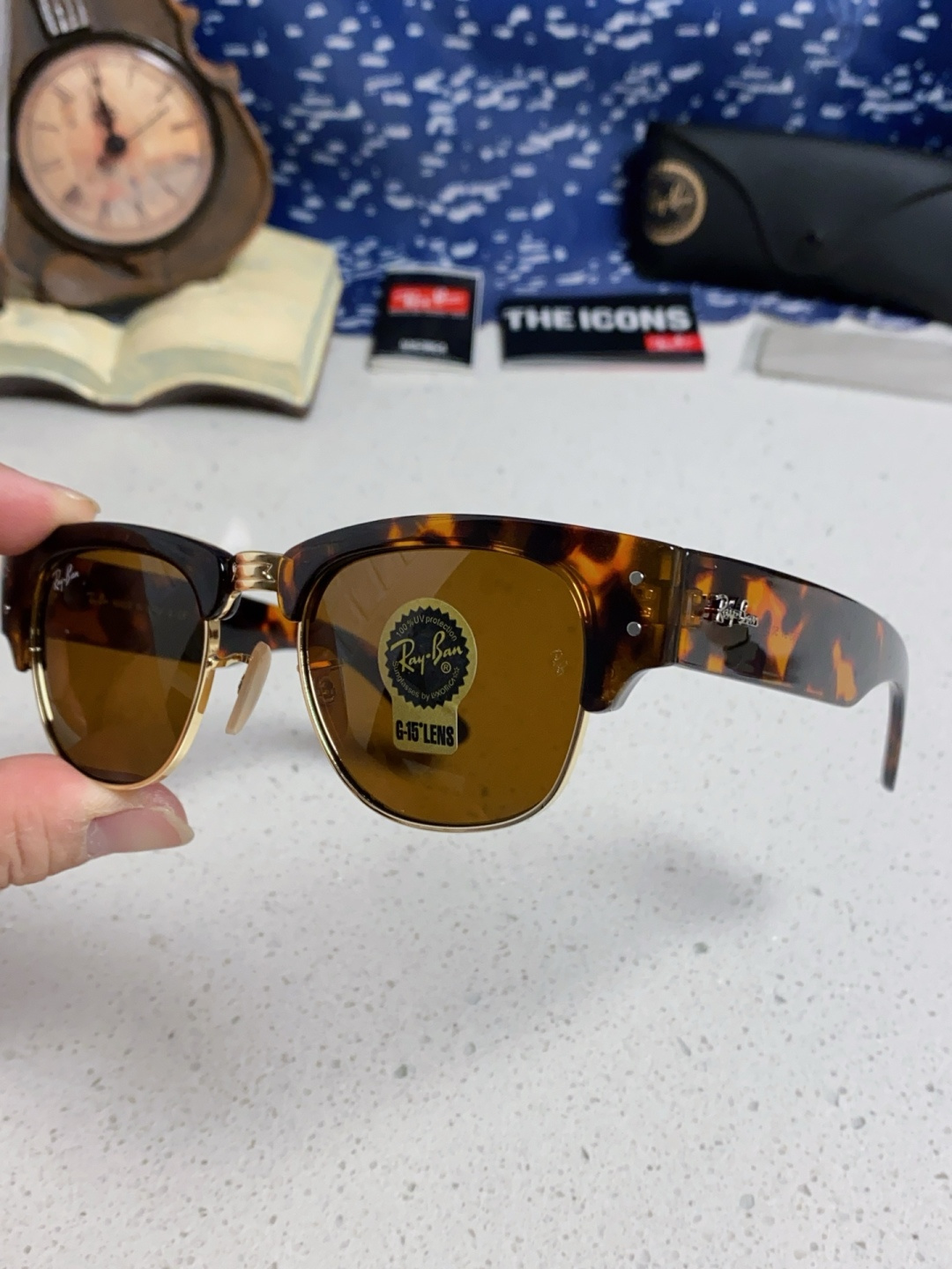 RayBan雷朋 2025新款太阳镜 复古时尚眉线框男女潮流墨镜开车遮阳镜 RB0316S Size:5