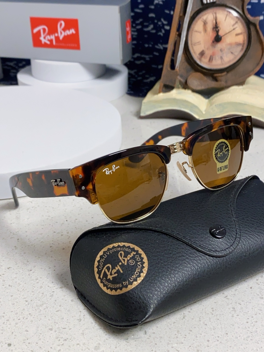 RayBan雷朋 2025新款太阳镜 复古时尚眉线框男女潮流墨镜开车遮阳镜 RB0316S Size:5