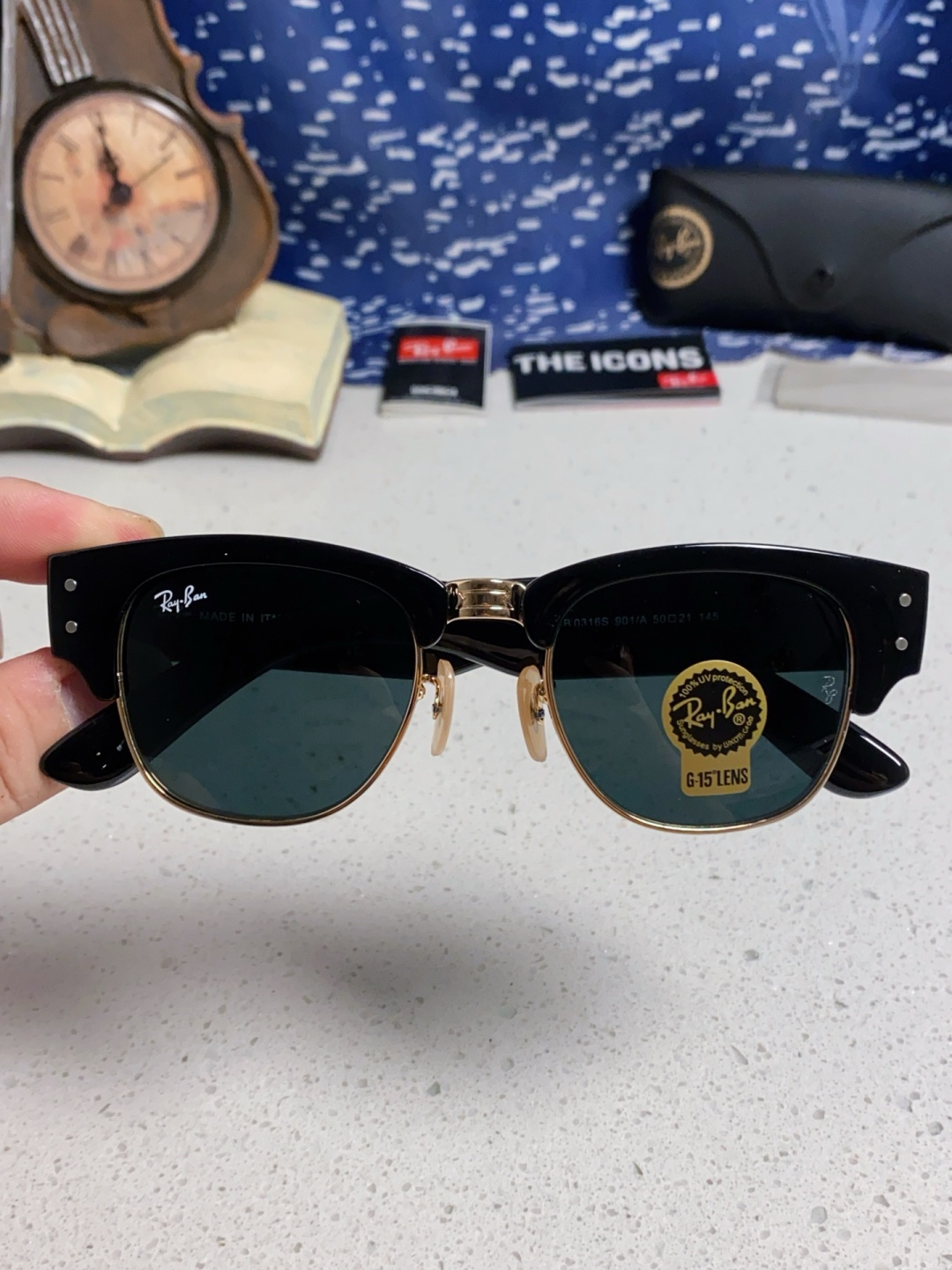 RayBan雷朋 2025新款太阳镜 复古时尚眉线框男女潮流墨镜开车遮阳镜 RB0316S Size:5