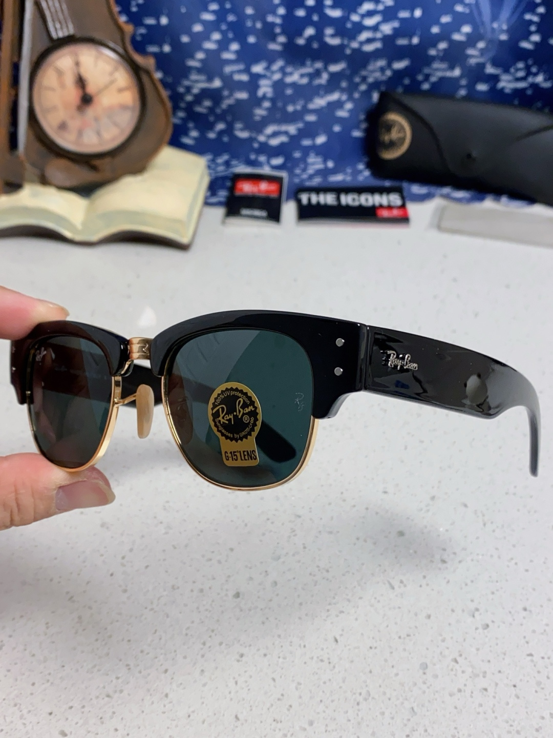 RayBan雷朋 2025新款太阳镜 复古时尚眉线框男女潮流墨镜开车遮阳镜 RB0316S Size:5