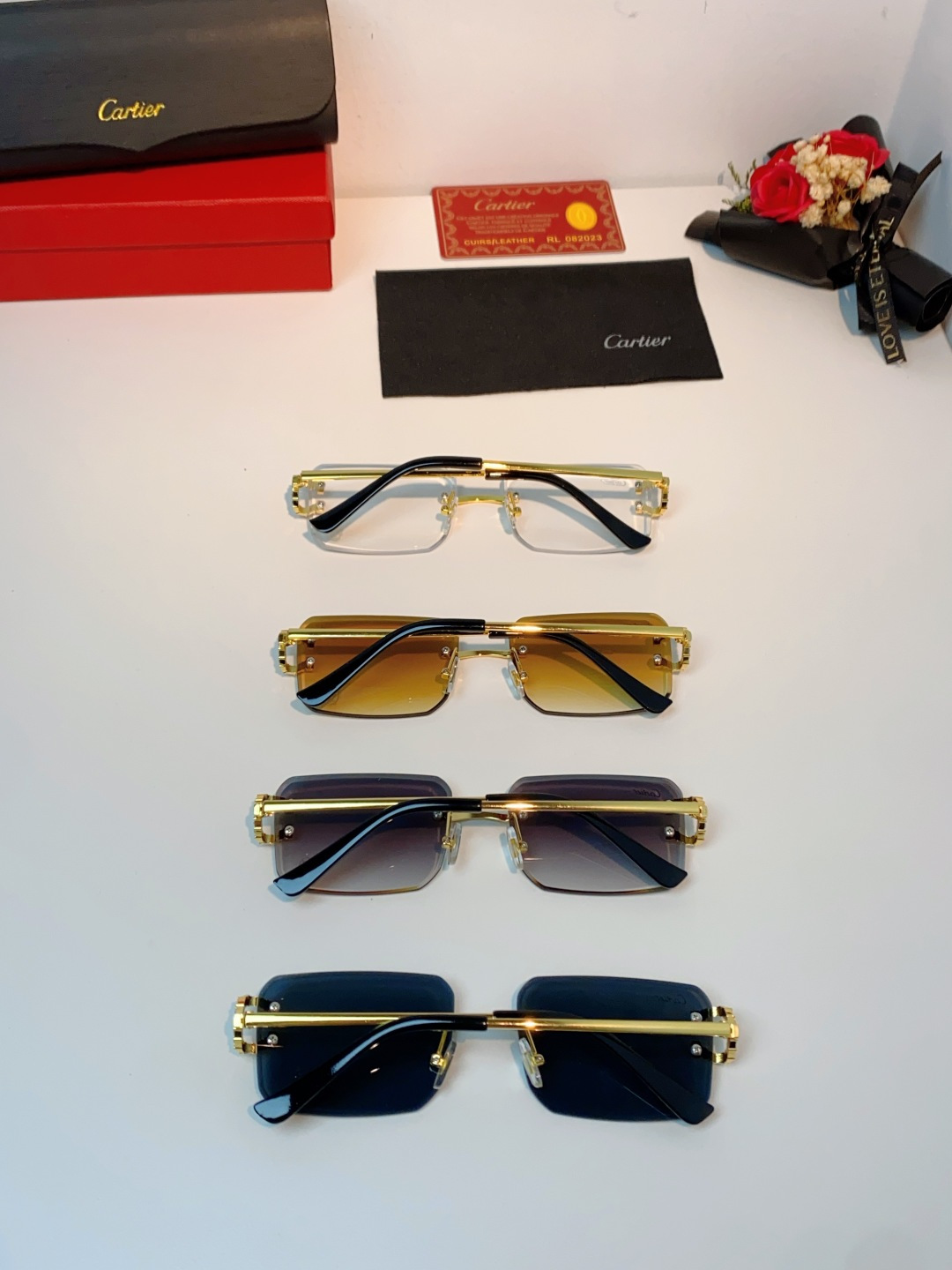 Carter卡地亚 2026最新款 王嘉尔同款无框眼镜带钻男可配度数近视镜高级感金丝无边框眼睛框架女