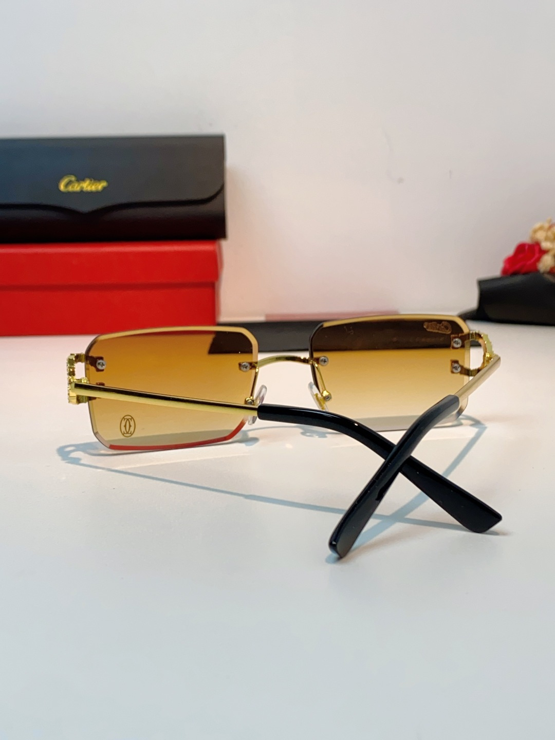 Carter卡地亚 2026最新款 王嘉尔同款无框眼镜带钻男可配度数近视镜高级感金丝无边框眼睛框架女