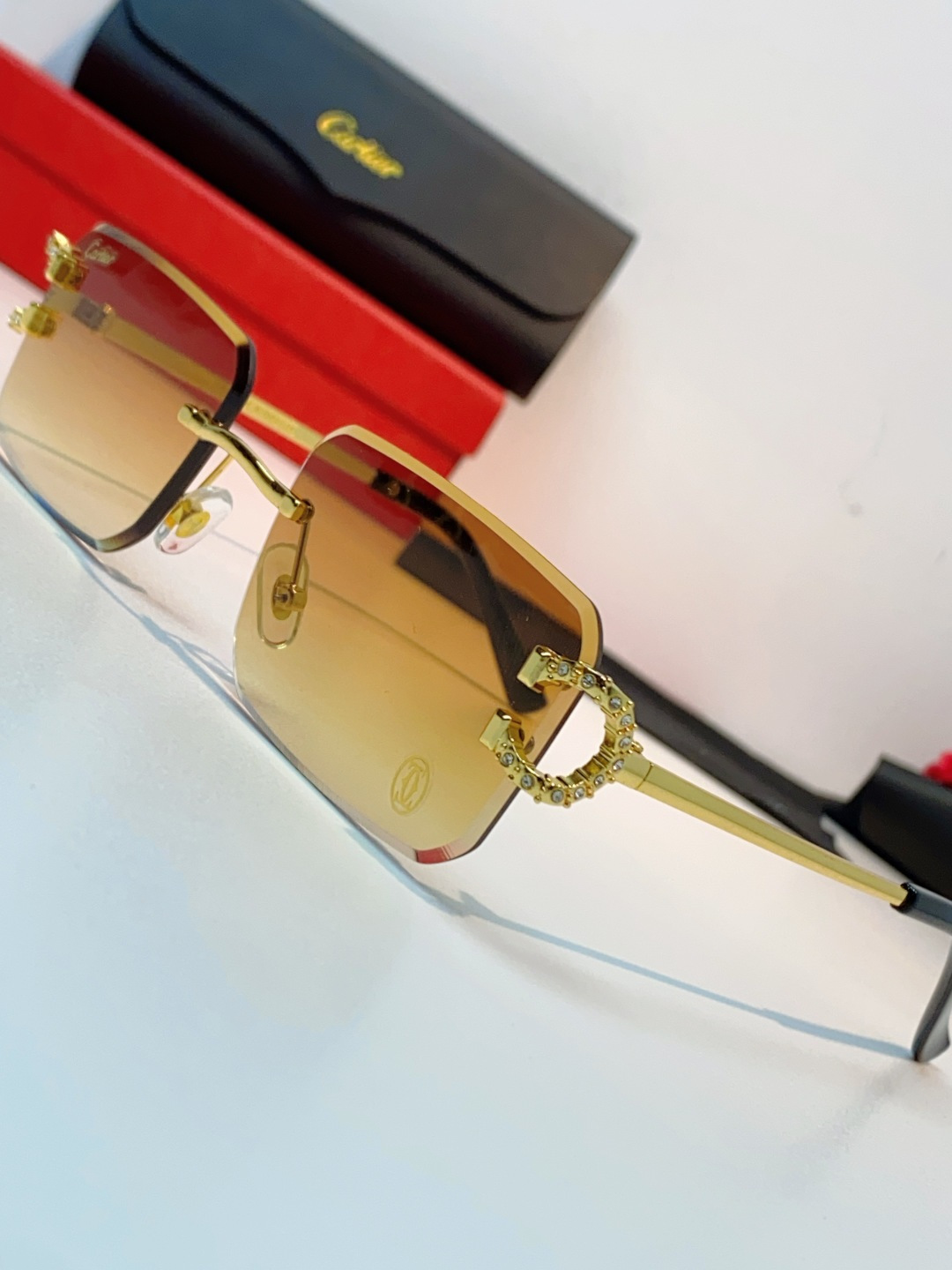 Carter卡地亚 2026最新款 王嘉尔同款无框眼镜带钻男可配度数近视镜高级感金丝无边框眼睛框架女