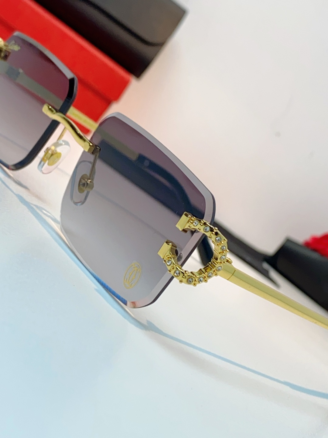 Carter卡地亚 2026最新款 王嘉尔同款无框眼镜带钻男可配度数近视镜高级感金丝无边框眼睛框架女