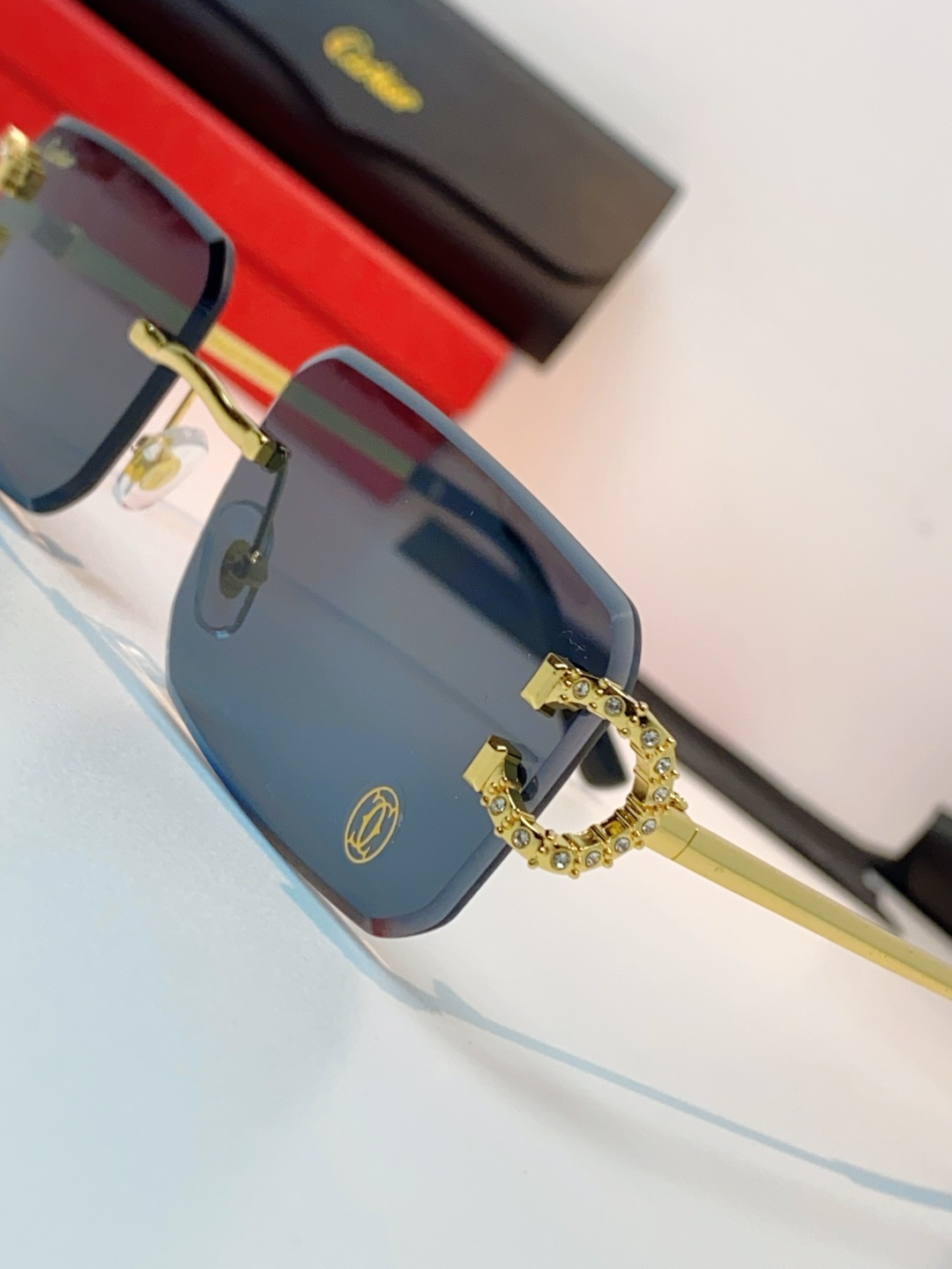 Carter卡地亚 2026最新款 王嘉尔同款无框眼镜带钻男可配度数近视镜高级感金丝无边框眼睛框架女