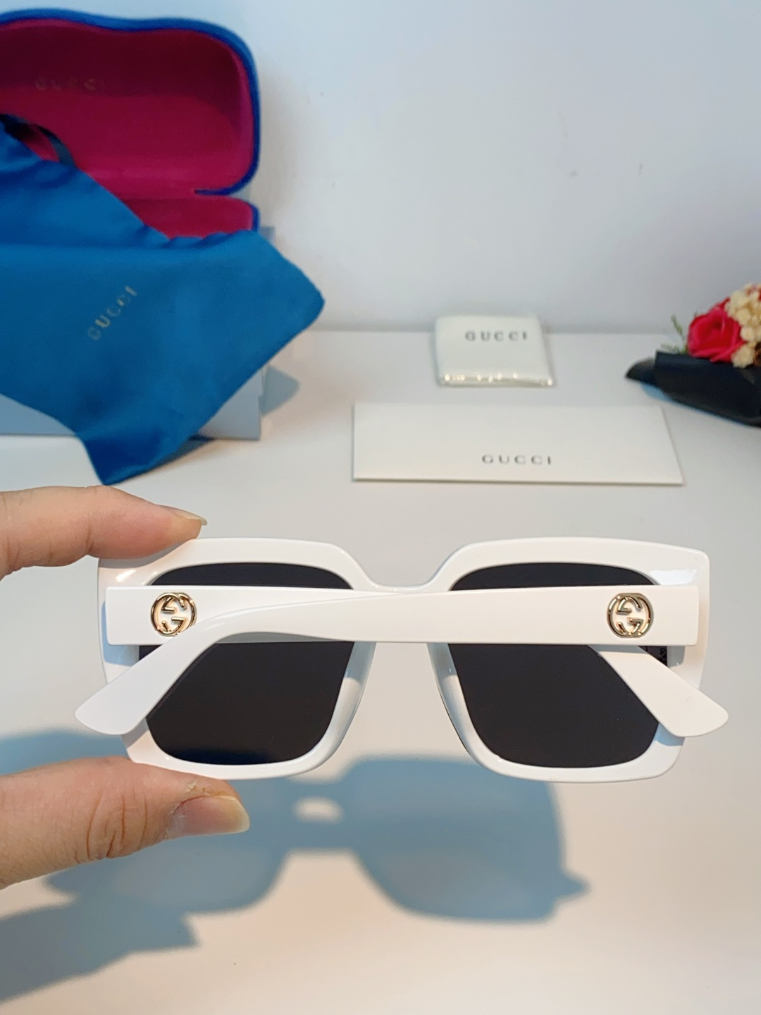 Gucci古奇 2026新款墨镜女潮高级感开车偏光太阳镜潮流防紫外线大脸显瘦眼镜 男女通用