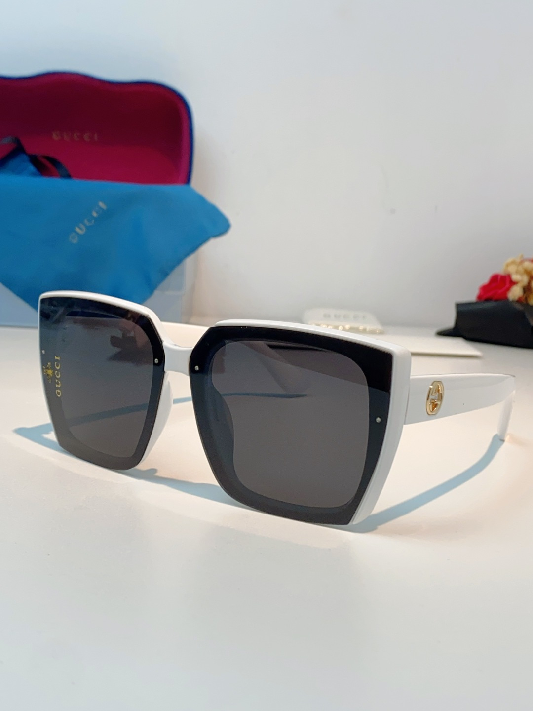 Gucci古奇 2026新款墨镜女潮高级感开车偏光太阳镜潮流防紫外线大脸显瘦眼镜 男女通用