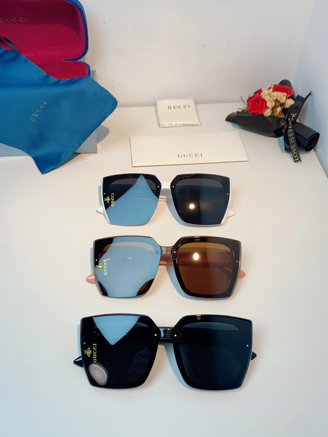 Gucci古奇 2026新款墨镜女潮高级感开车偏光太阳镜潮流防紫外线大脸显瘦眼镜 男女通用