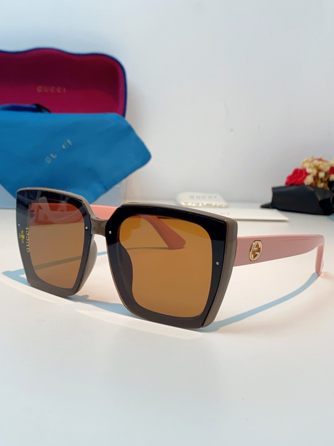 Gucci古奇 2026新款墨镜女潮高级感开车偏光太阳镜潮流防紫外线大脸显瘦眼镜 男女通用