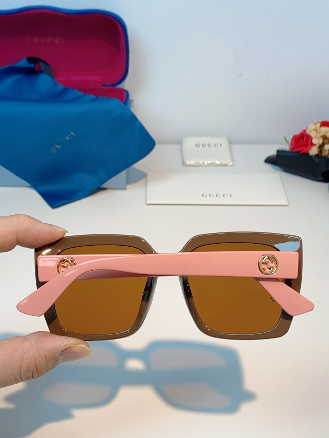 Gucci古奇 2026新款墨镜女潮高级感开车偏光太阳镜潮流防紫外线大脸显瘦眼镜 男女通用