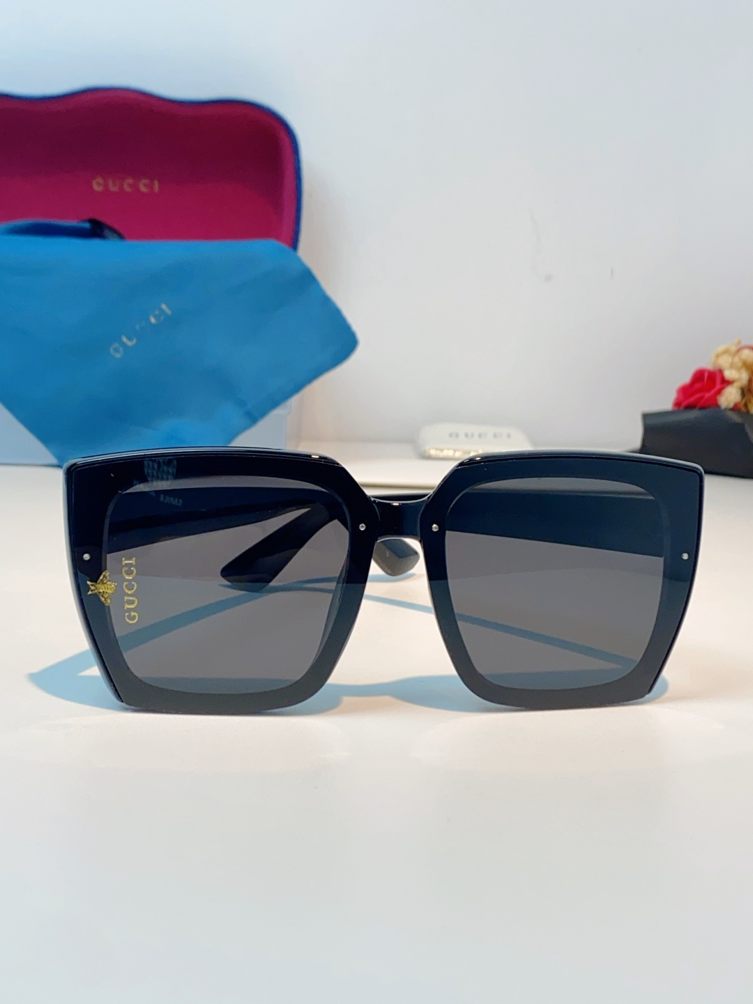 Gucci古奇 2026新款墨镜女潮高级感开车偏光太阳镜潮流防紫外线大脸显瘦眼镜 男女通用