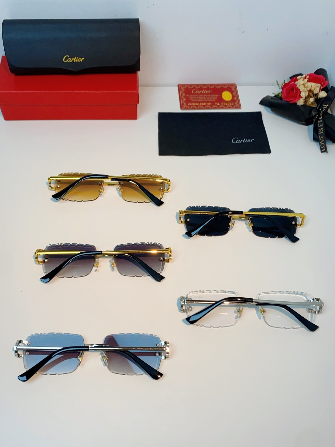 Cartier卡地亚 2026新款镶钻切边花刀太阳镜轻奢高级感ins欧美嘻哈说唱hiPhoP眼镜 男女通