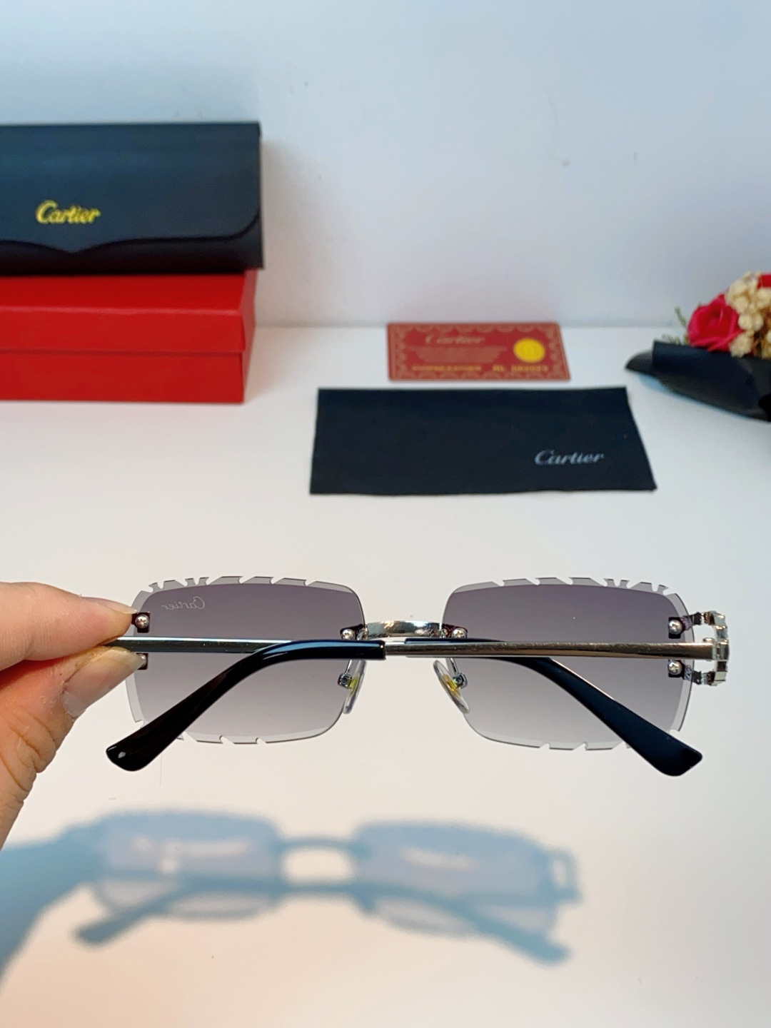 Cartier卡地亚 2026新款镶钻切边花刀太阳镜轻奢高级感ins欧美嘻哈说唱hiPhoP眼镜 男女通
