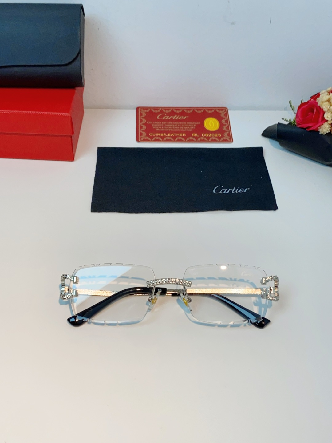 Cartier卡地亚 2026新款镶钻切边花刀太阳镜轻奢高级感ins欧美嘻哈说唱hiPhoP眼镜 男女通