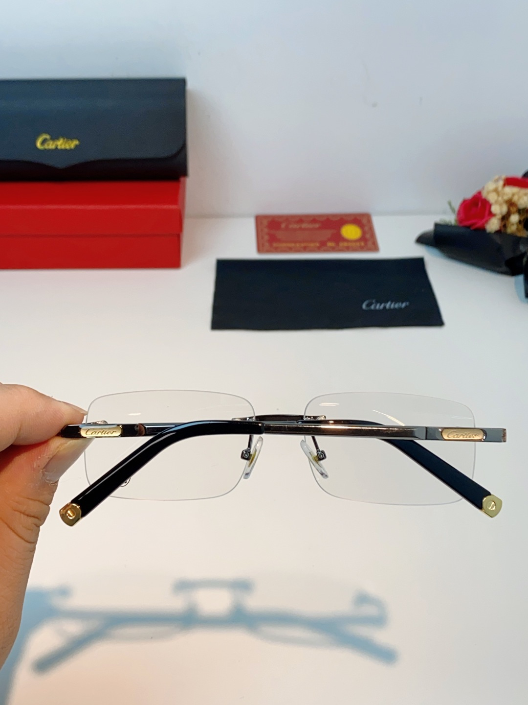 Cartier卡地亚 2026新款 揽佬同款说唱无框太阳镜时尚切边太阳眼镜欧美男防晒墨镜中古男女通用