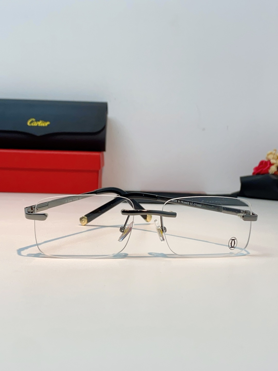Cartier卡地亚 2026新款 揽佬同款说唱无框太阳镜时尚切边太阳眼镜欧美男防晒墨镜中古男女通用