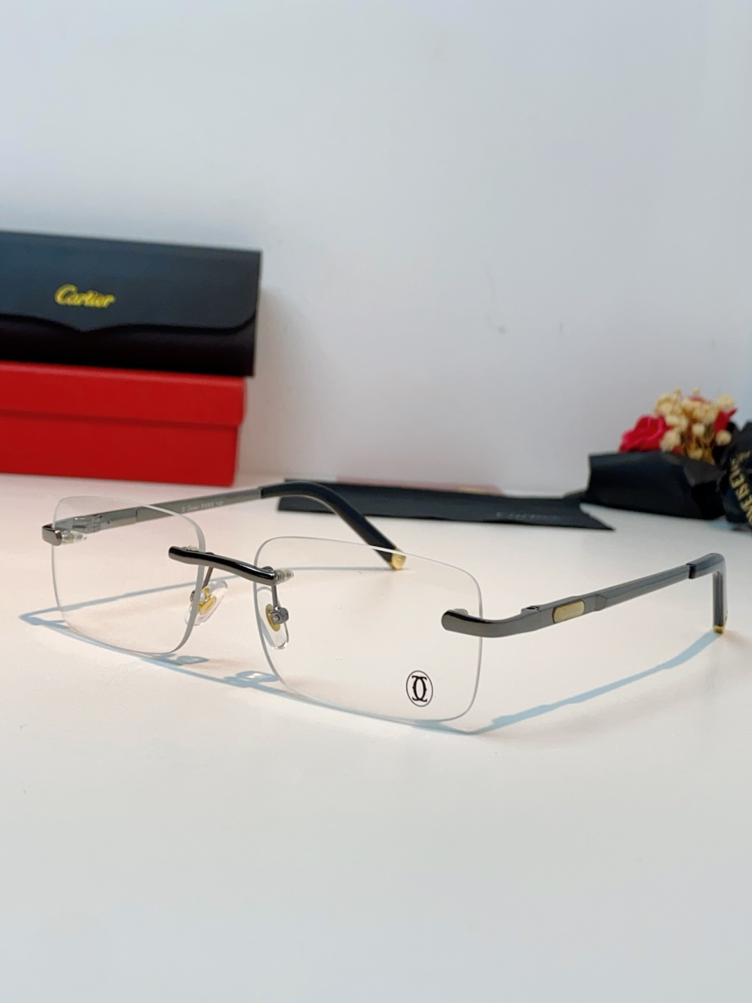 Cartier卡地亚 2026新款 揽佬同款说唱无框太阳镜时尚切边太阳眼镜欧美男防晒墨镜中古男女通用