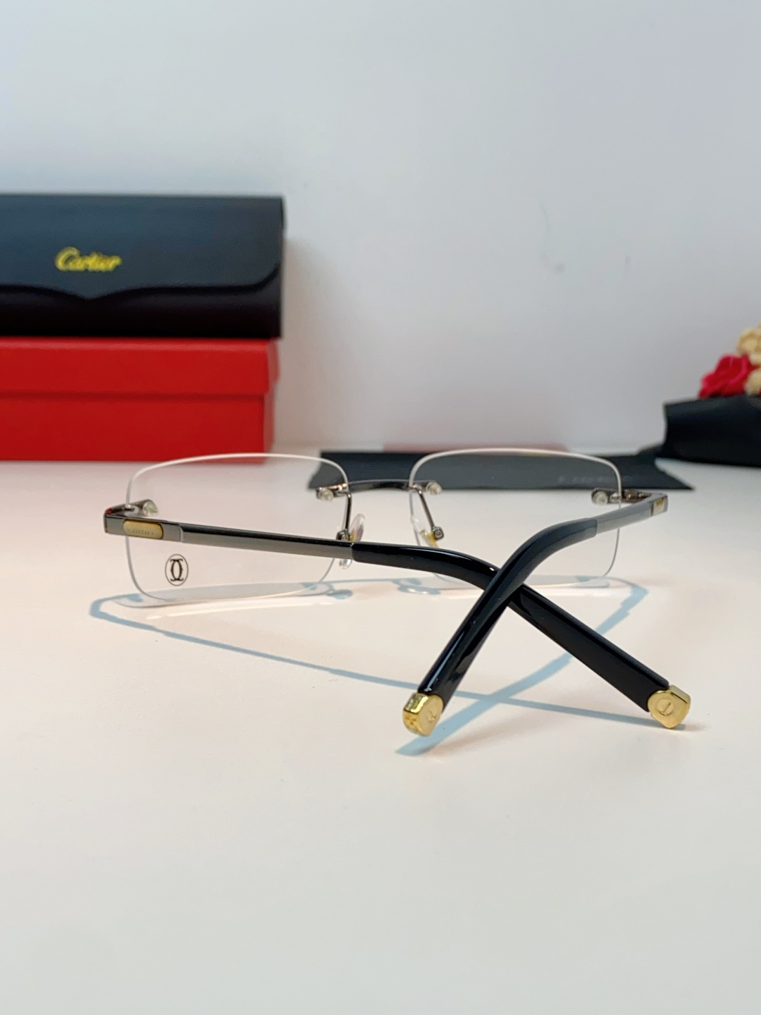 Cartier卡地亚 2026新款 揽佬同款说唱无框太阳镜时尚切边太阳眼镜欧美男防晒墨镜中古男女通用