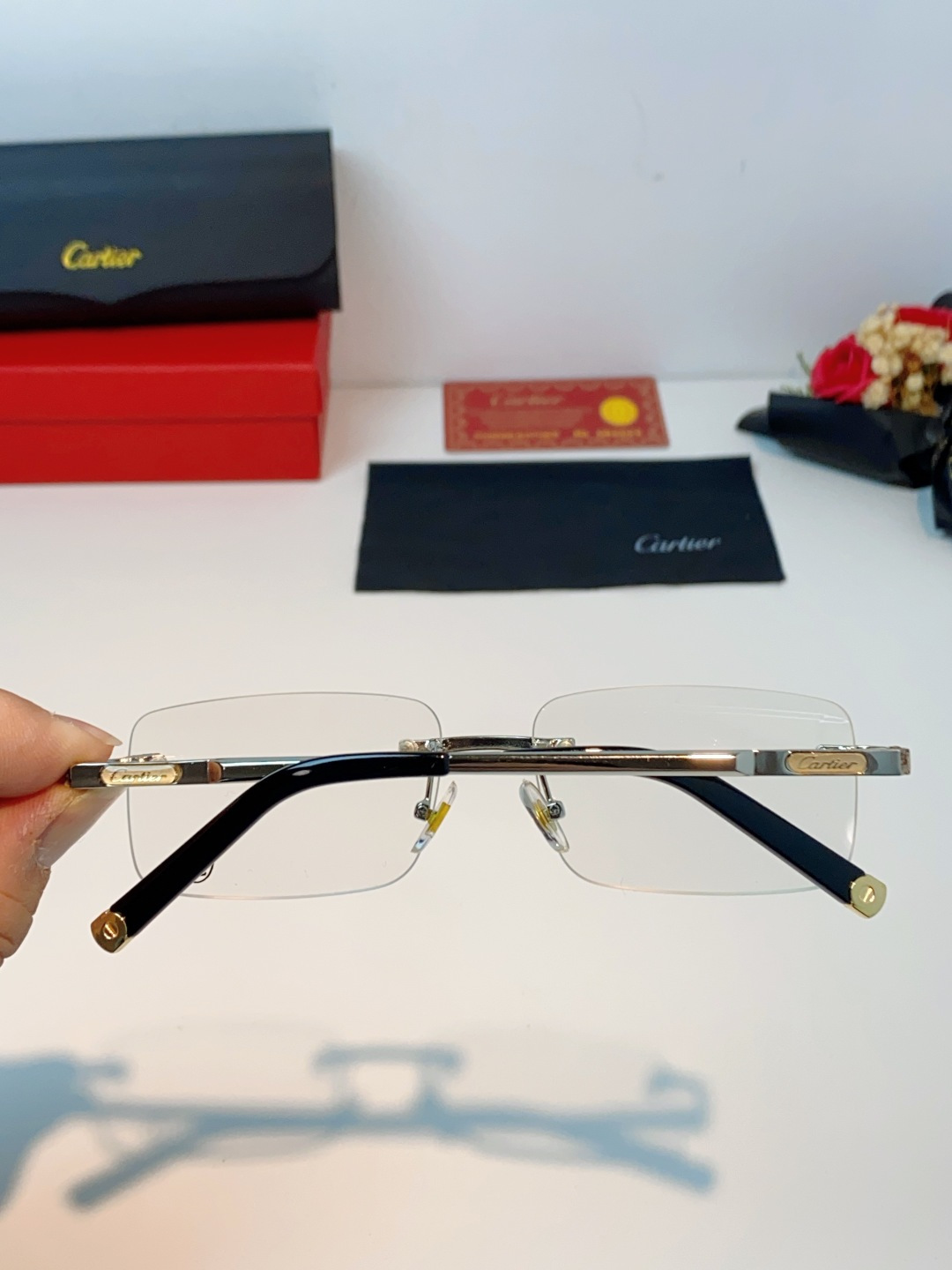 Cartier卡地亚 2026新款 揽佬同款说唱无框太阳镜时尚切边太阳眼镜欧美男防晒墨镜中古男女通用