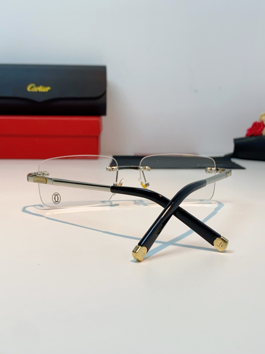 Cartier卡地亚 2026新款 揽佬同款说唱无框太阳镜时尚切边太阳眼镜欧美男防晒墨镜中古男女通用