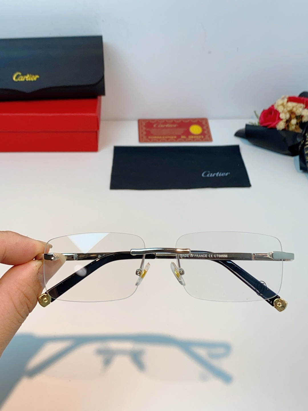 Cartier卡地亚 2026新款 揽佬同款说唱无框太阳镜时尚切边太阳眼镜欧美男防晒墨镜中古男女通用