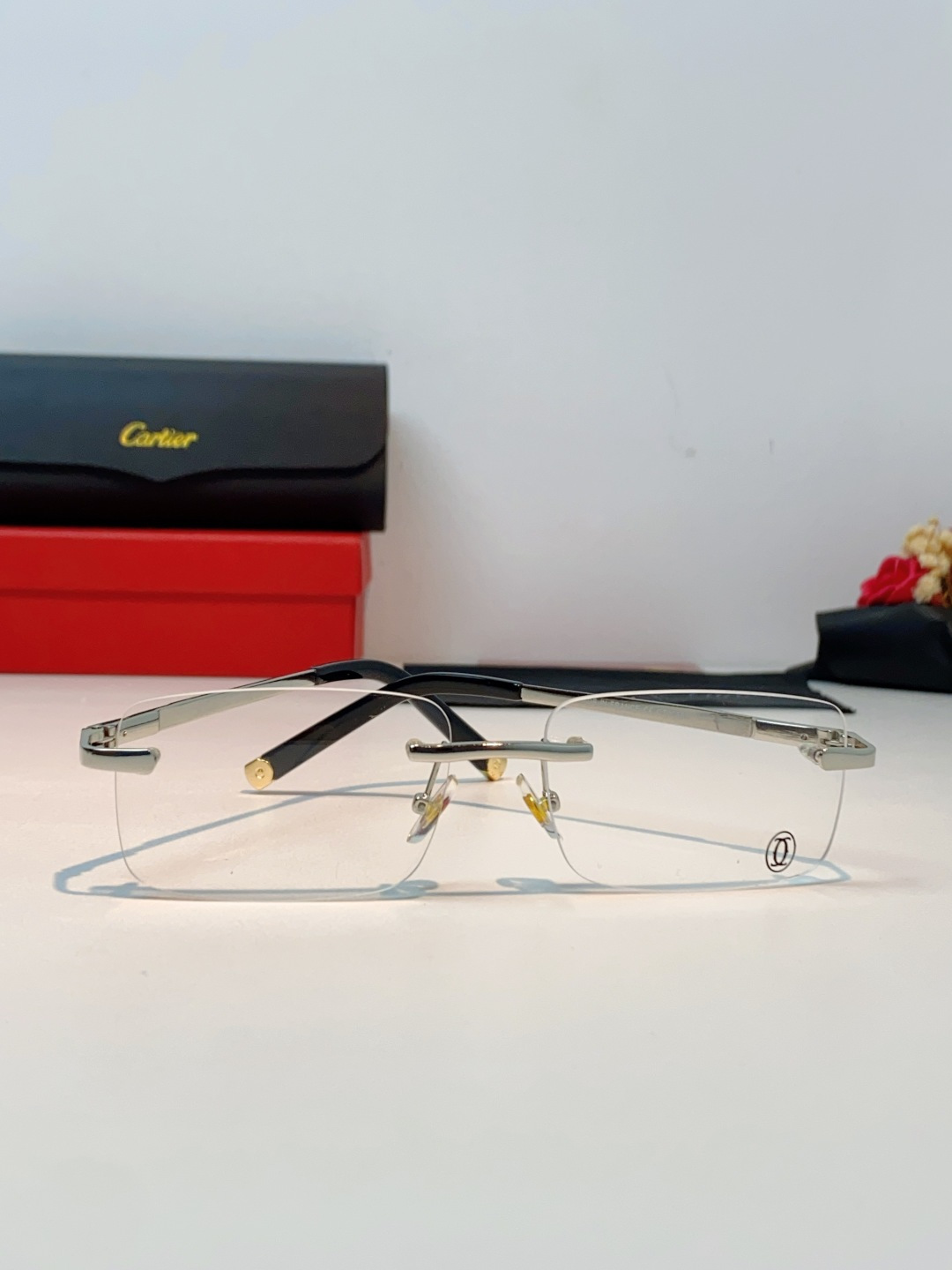Cartier卡地亚 2026新款 揽佬同款说唱无框太阳镜时尚切边太阳眼镜欧美男防晒墨镜中古男女通用