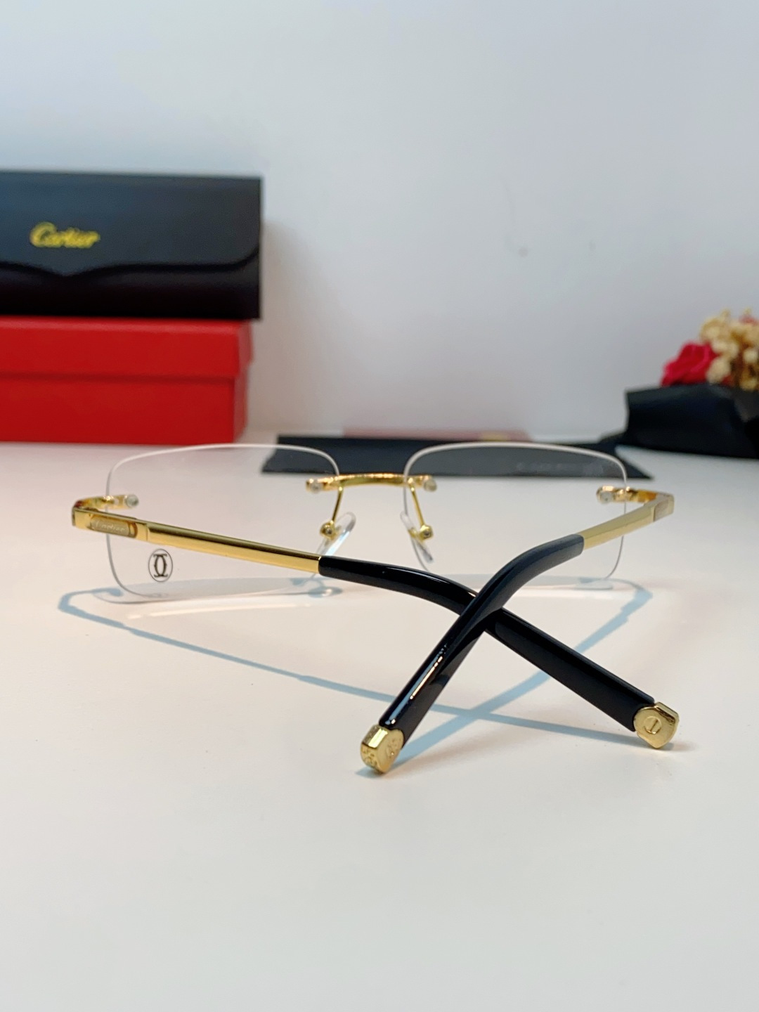 Cartier卡地亚 2026新款 揽佬同款说唱无框太阳镜时尚切边太阳眼镜欧美男防晒墨镜中古男女通用