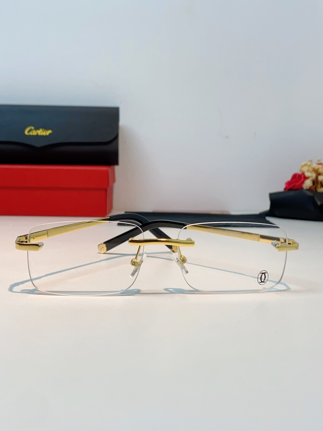Cartier卡地亚 2026新款 揽佬同款说唱无框太阳镜时尚切边太阳眼镜欧美男防晒墨镜中古男女通用