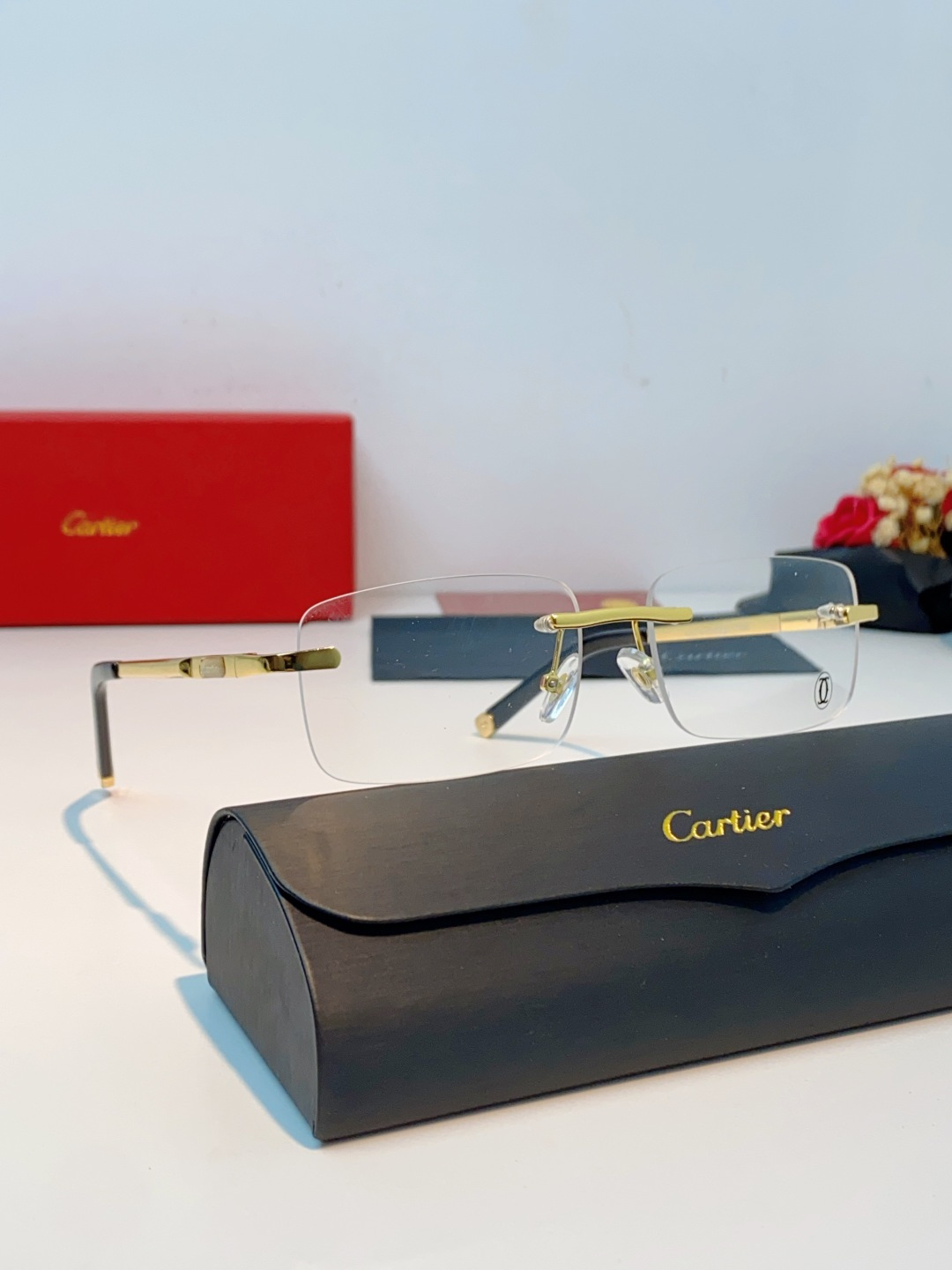 Cartier卡地亚 2026新款 揽佬同款说唱无框太阳镜时尚切边太阳眼镜欧美男防晒墨镜中古男女通用