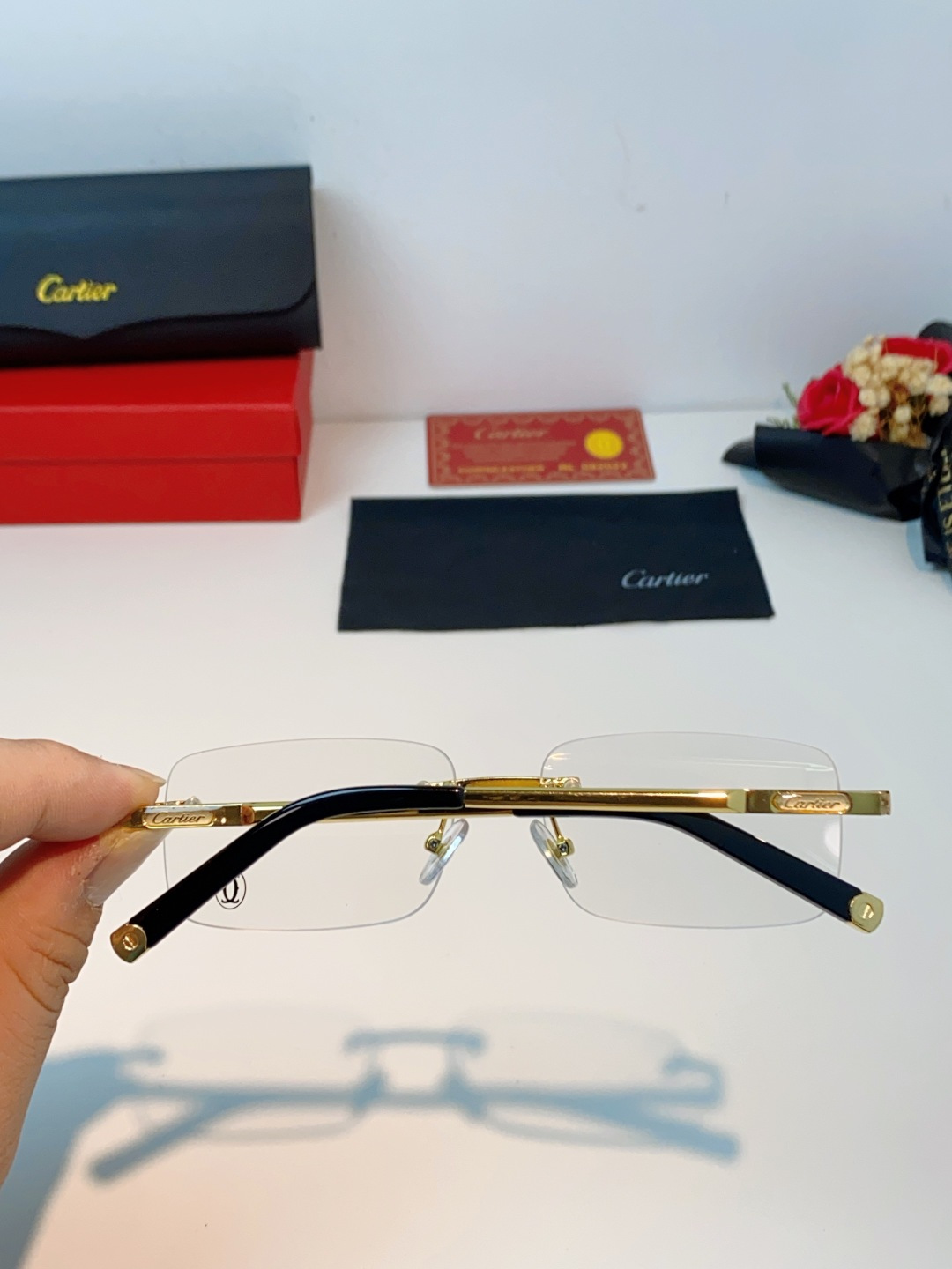 Cartier卡地亚 2026新款 揽佬同款说唱无框太阳镜时尚切边太阳眼镜欧美男防晒墨镜中古男女通用