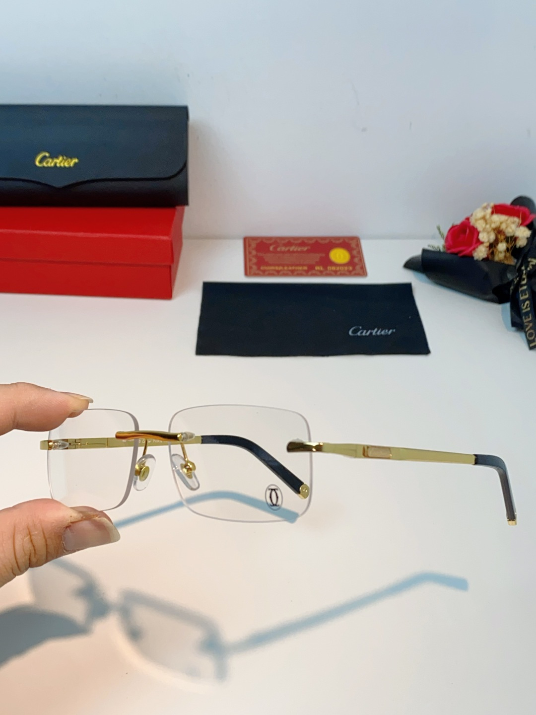 Cartier卡地亚 2026新款 揽佬同款说唱无框太阳镜时尚切边太阳眼镜欧美男防晒墨镜中古男女通用