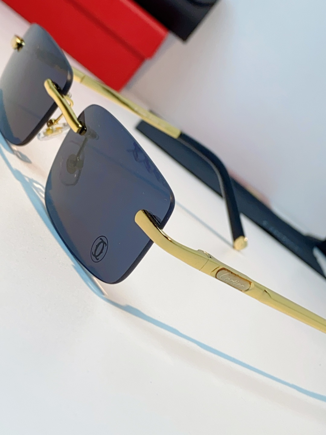 Cartier卡地亚 2026新款 揽佬同款说唱无框太阳镜时尚切边太阳眼镜欧美男防晒墨镜中古男女通用