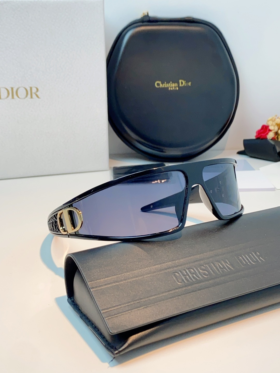 高品质 Dior迪奥 2026新款太阳镜兼发箍通用 高版本出货 未来感飞行员式防风骑行太阳眼镜男女嘻哈蹦