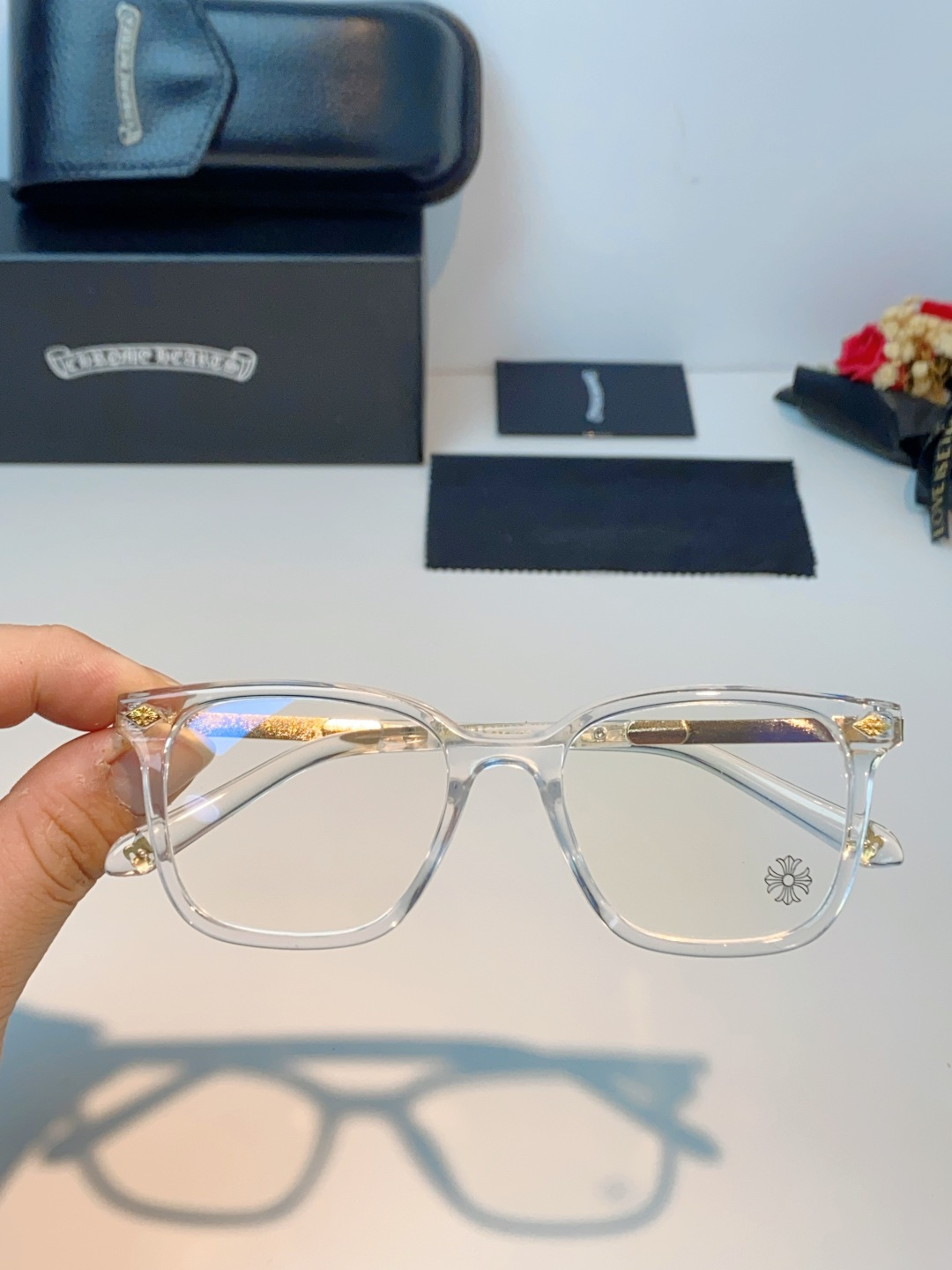 Chrome Hearts 克罗心 2026新款 太阳镜男女方框平光镜经典旅游时尚光学眼镜 素颜必备