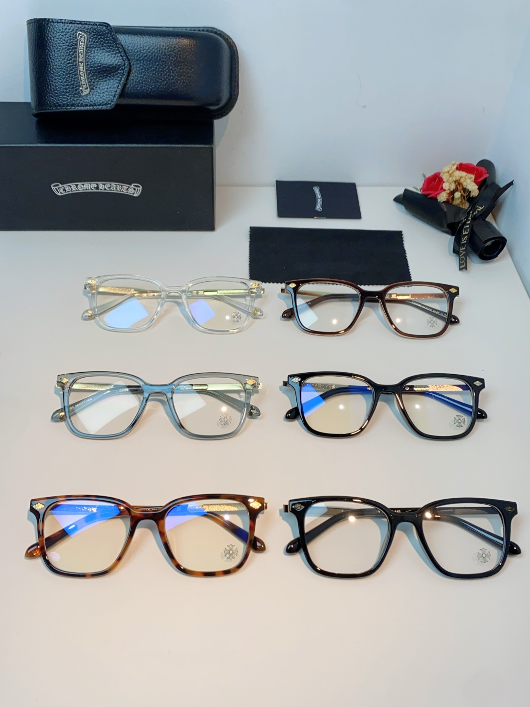 Chrome Hearts 克罗心 2026新款 太阳镜男女方框平光镜经典旅游时尚光学眼镜 素颜必备