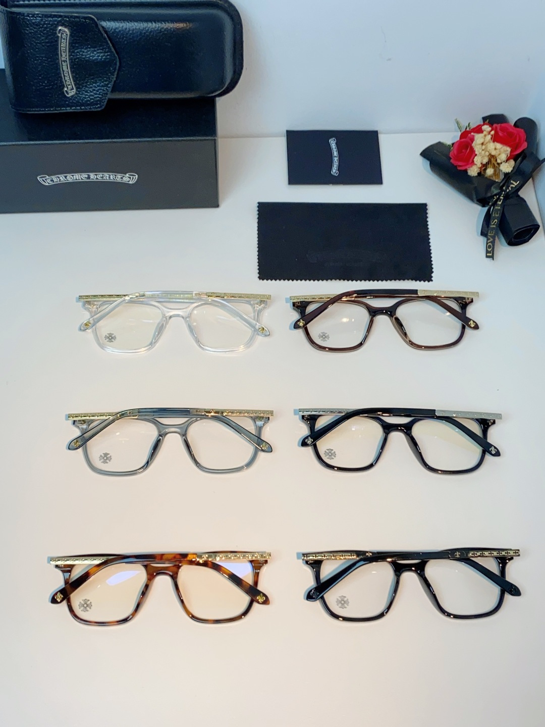 Chrome Hearts 克罗心 2026新款 太阳镜男女方框平光镜经典旅游时尚光学眼镜 素颜必备