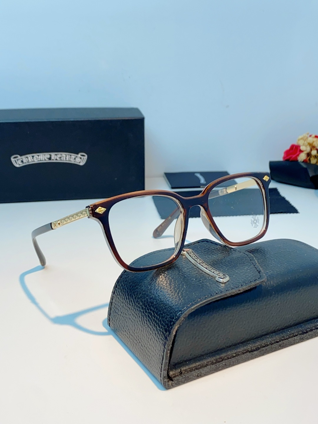 Chrome Hearts 克罗心 2026新款 太阳镜男女方框平光镜经典旅游时尚光学眼镜 素颜必备