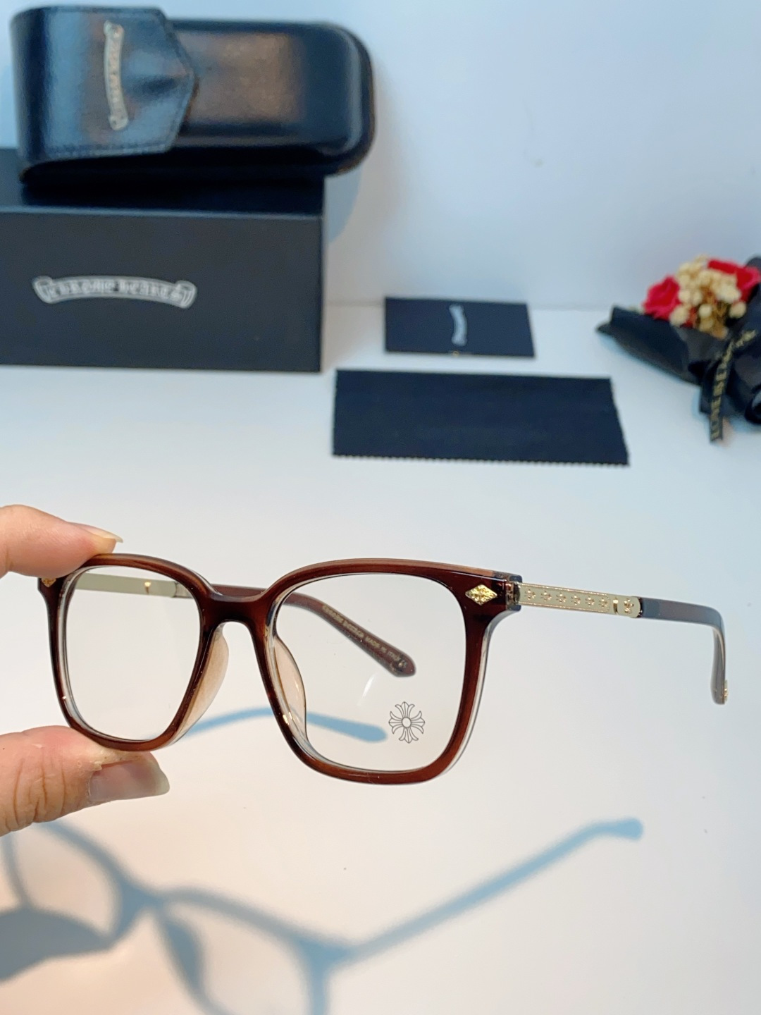 Chrome Hearts 克罗心 2026新款 太阳镜男女方框平光镜经典旅游时尚光学眼镜 素颜必备